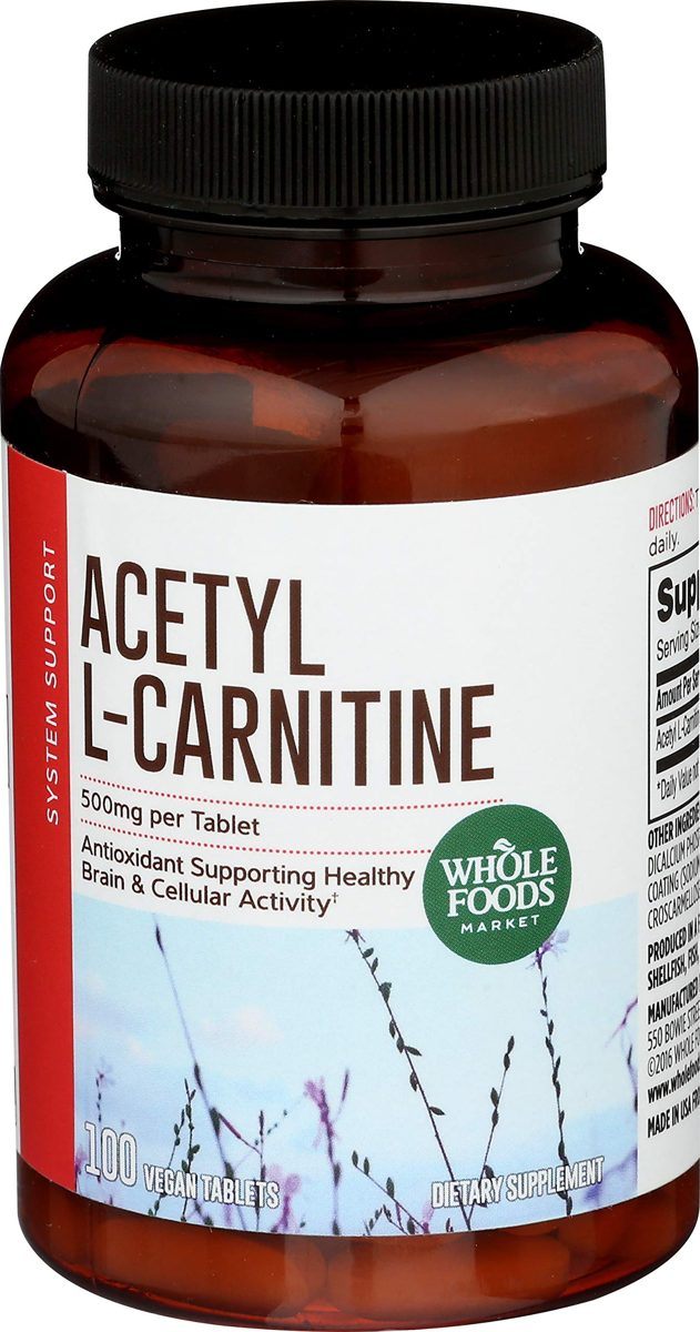 Whole Foods Market, Acetyl L-Carnitine 500mg, 100 ct