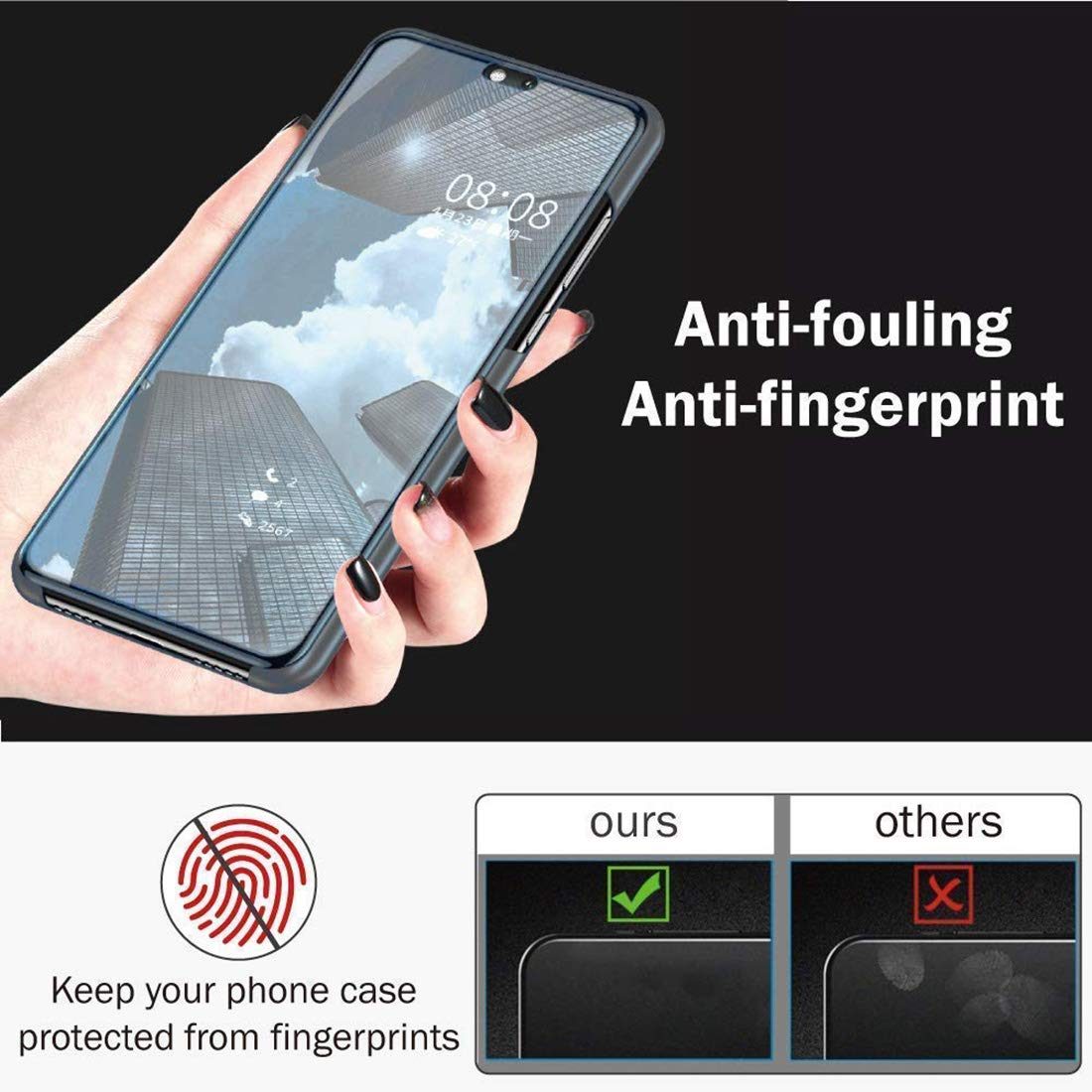 Amazon Brand - Solimo Protective Clear View flip Cover for Samsung Galaxy Note 10 (Black)
