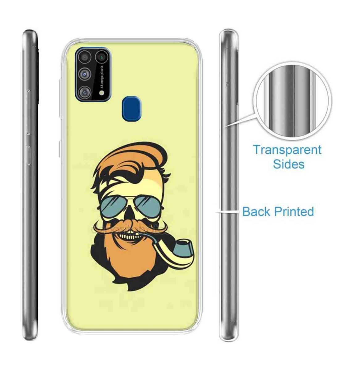 Amazon Brand - Solimo Designer Multicolor Beard Man Brown Printed Soft Back Case Mobile Cover for Samsung Galaxy M31