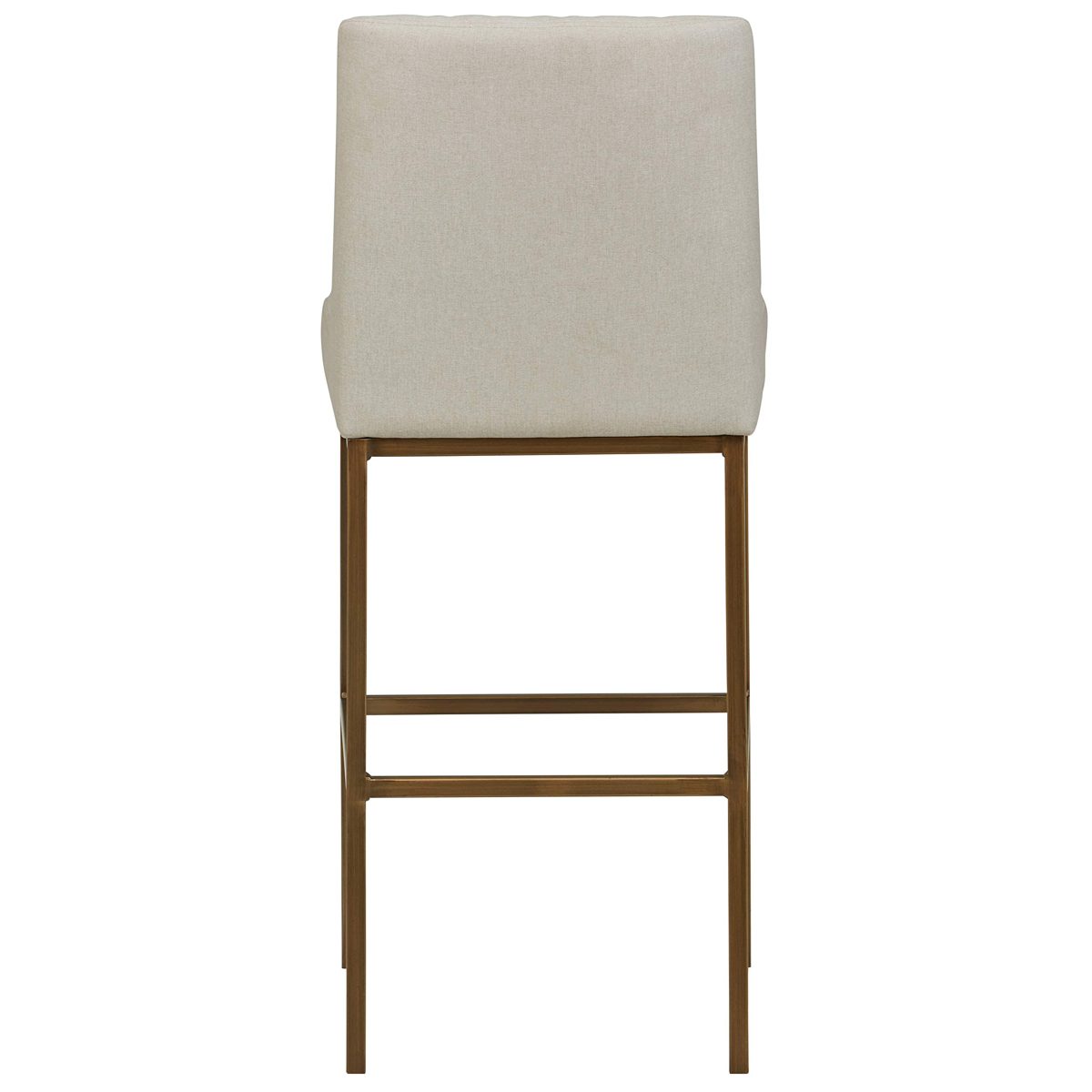 Amazon Brand – Rivet Vermont Modern Diamond-Stitched Kitchen Counter Bar Stool, 42"H, Chalk White and Brass