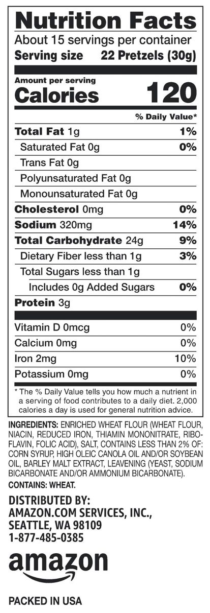 Amazon Brand - Happy Belly Mini Twist Pretzels, 16 Ounce