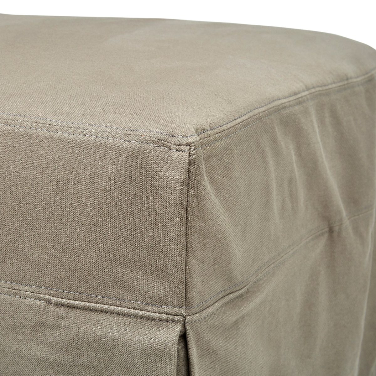 Amazon Brand – Stone & Beam Bartow Ottoman with Slipcover, 54"W, Grey