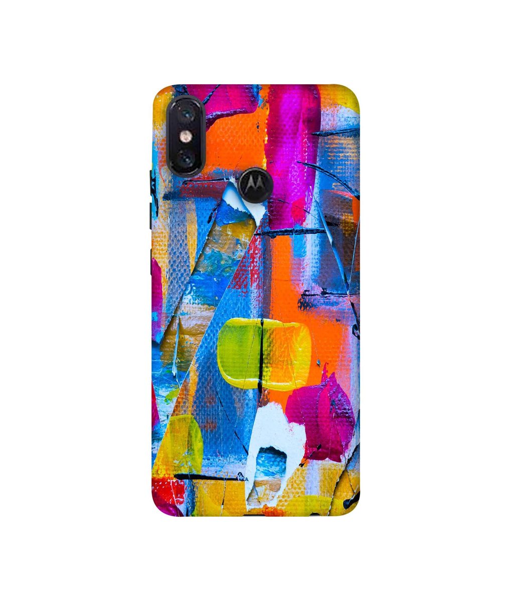 Amazon Brand - Solimo Designer Multicolor Box Texture 3D Printed Hard Back Case Mobile Cover for Motorola One Power