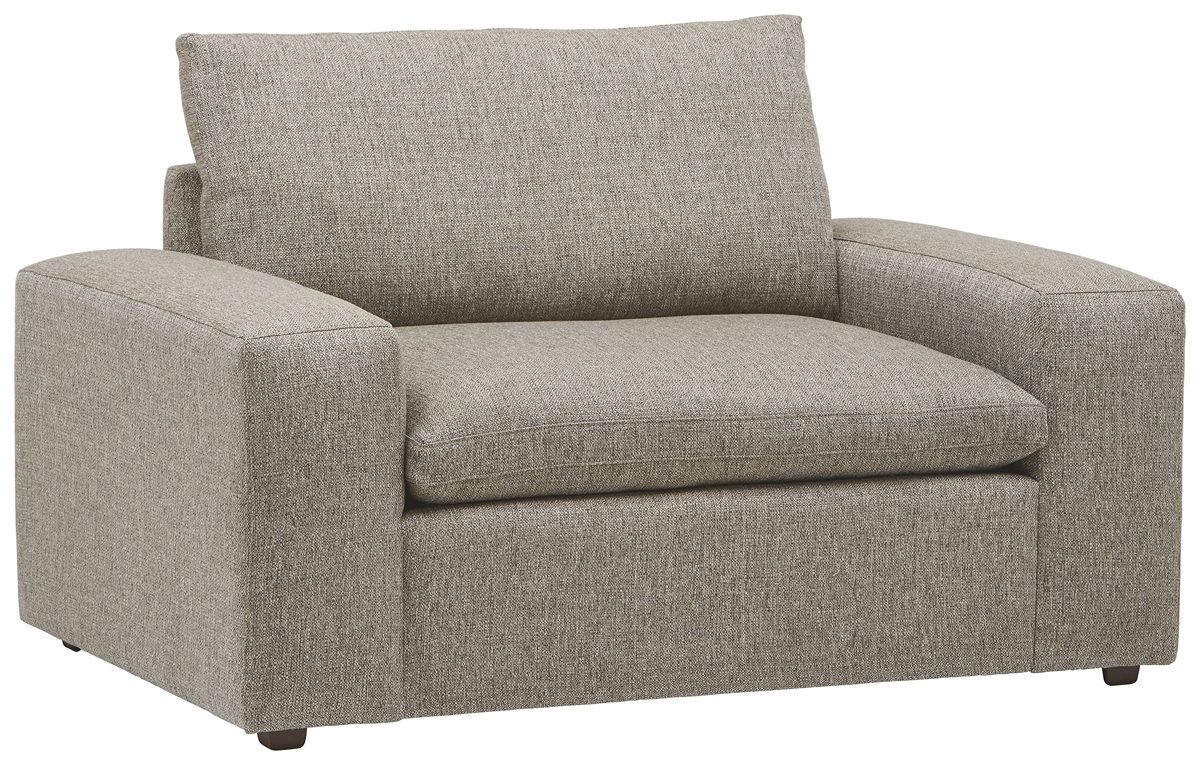 Amazon Brand – Stone & Beam Hoffman Down-Filled Performance Fabric Oversized Arm Chair, 59"W, Grey Tweed