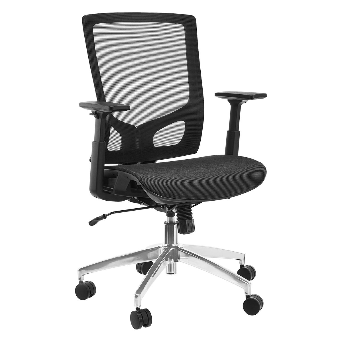 AmazonBasics Mid-Back Mesh Office Desk Chair with Adjustable Armrests and Chrome Base, Germany Imported Quality Mesh - Black (Renewed)