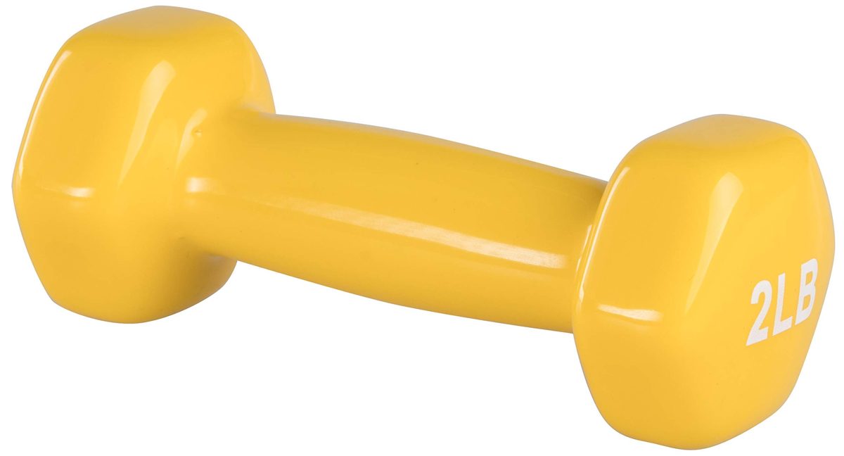 (Renewed) AmazonBasics Vinyl 2 Pound Dumbbells - Set of 2, Yellow