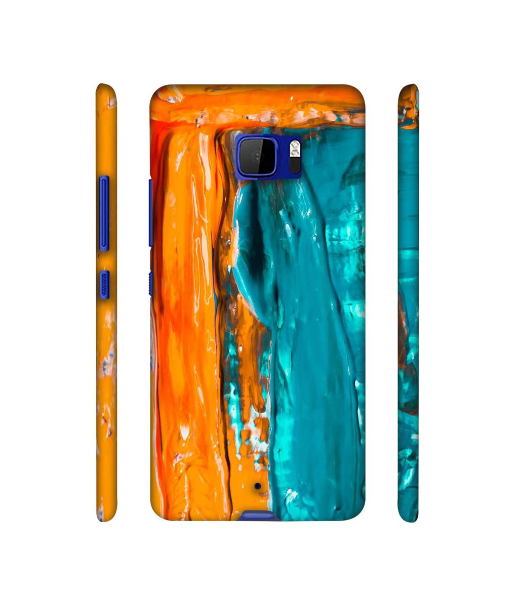 Amazon Brand - Solimo Designer Gold Yellow and Sky Blue Paint 3D Printed Hard Back Case Mobile Cover for HTC U Ultra