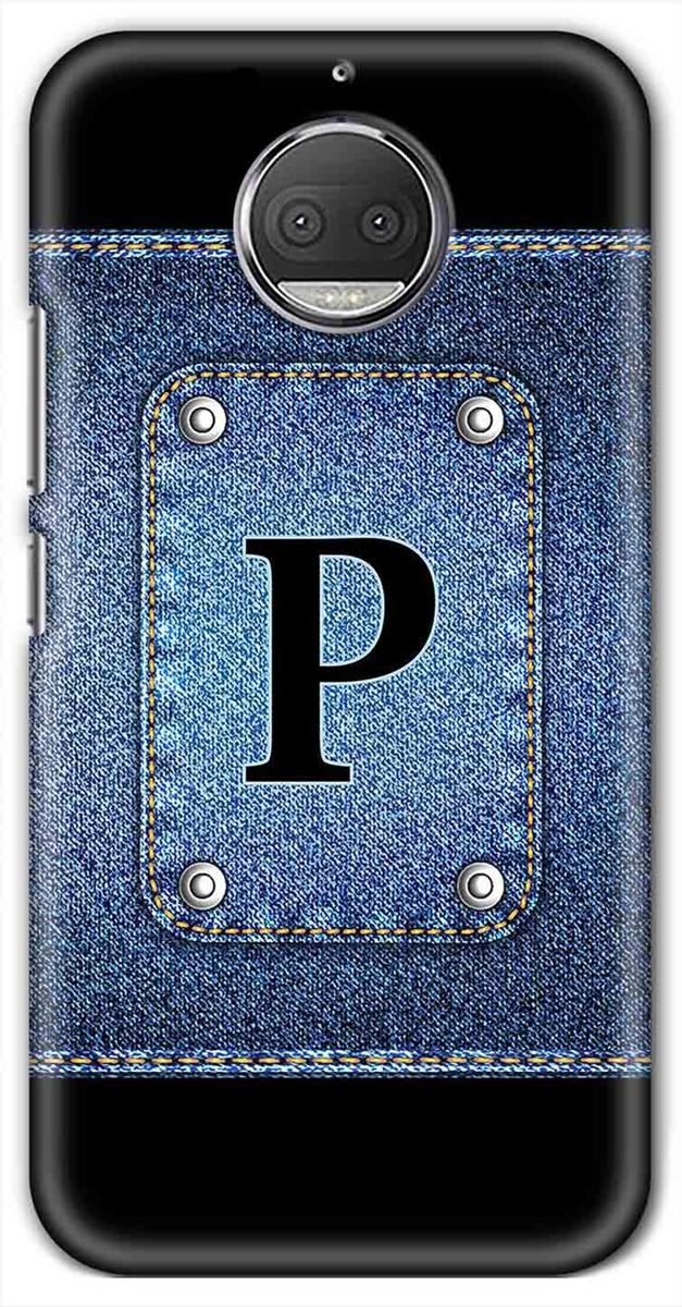 Amazon Brand - Solimo Designer Button Jeans Alphabet-P 3D Printed Hard Back Case Mobile Cover for Motorola Moto G5S Plus