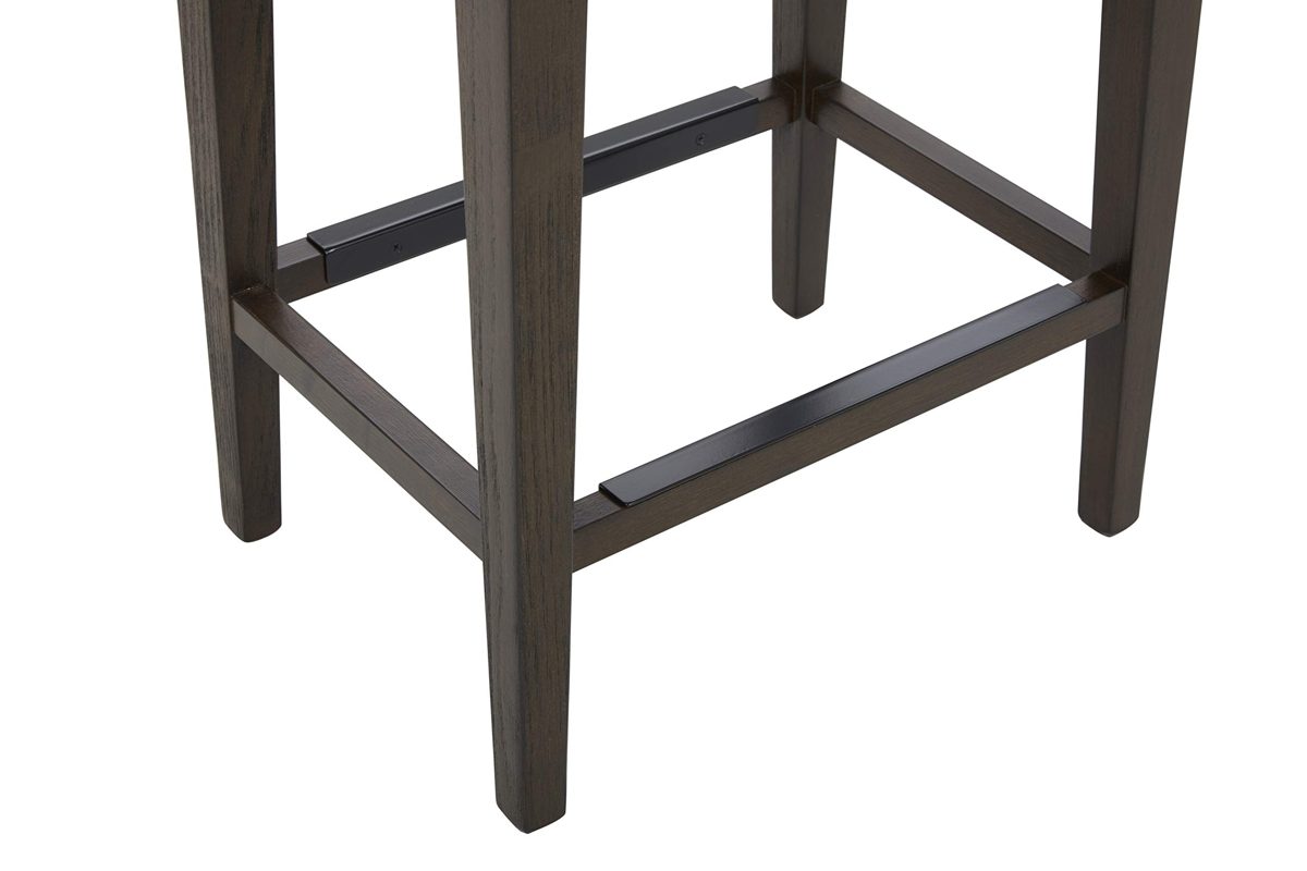 Amazon Brand – Stone & Beam Elden Nailhead-Trim Saddle Kitchen Counter Height Backless Stool, 26"H, Chalk