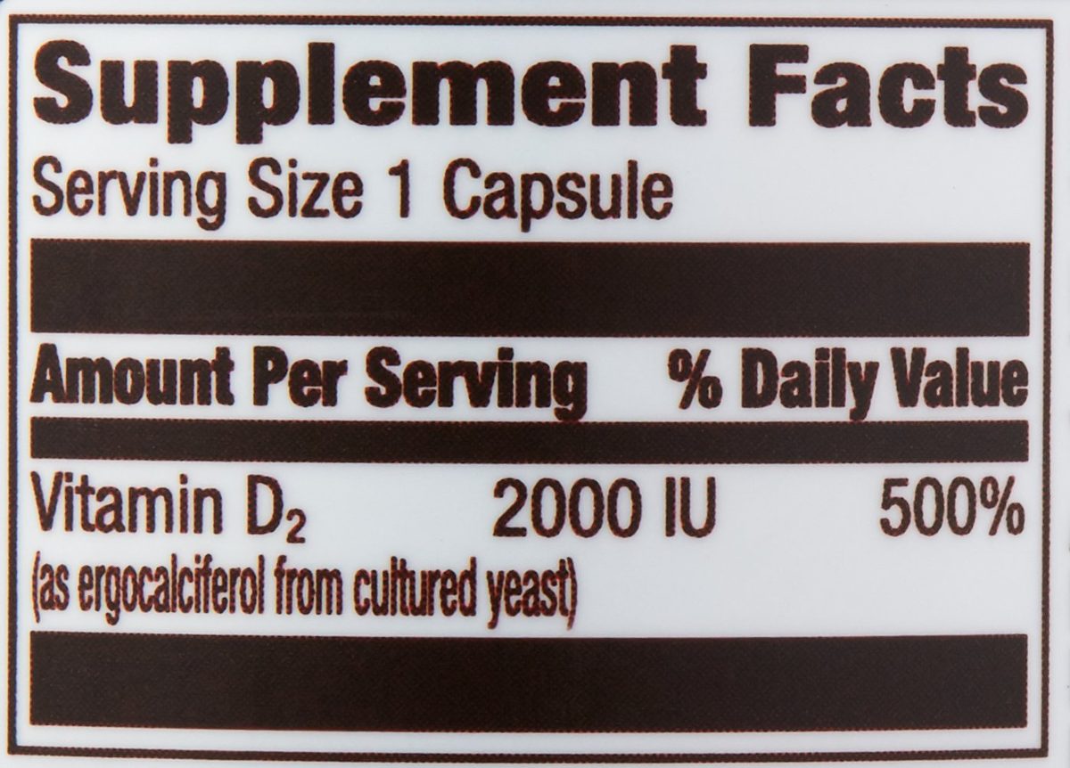 Amazon Elements Vitamin D2 2000 IU, Vegan, 65 Capsules