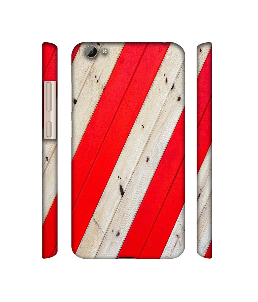 Amazon Brand - Solimo Designer Red and Cream Color Wood 3D Printed Hard Back Case Mobile Cover for Vivo Y66