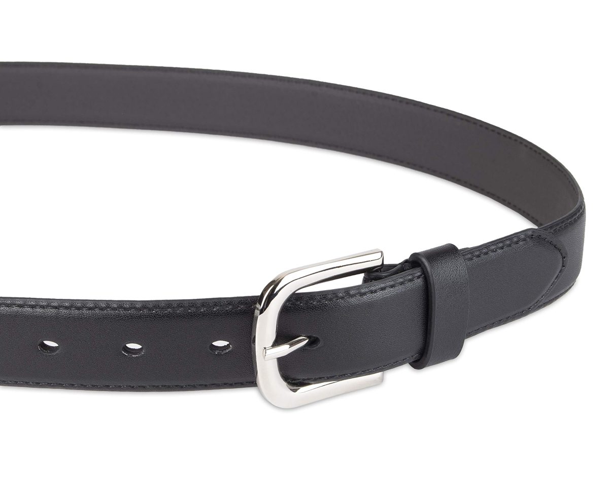 Amazon Essentials Women's Plus Size Casual Skinny Jean Belt with Single Prong Buckle, Black, 1X