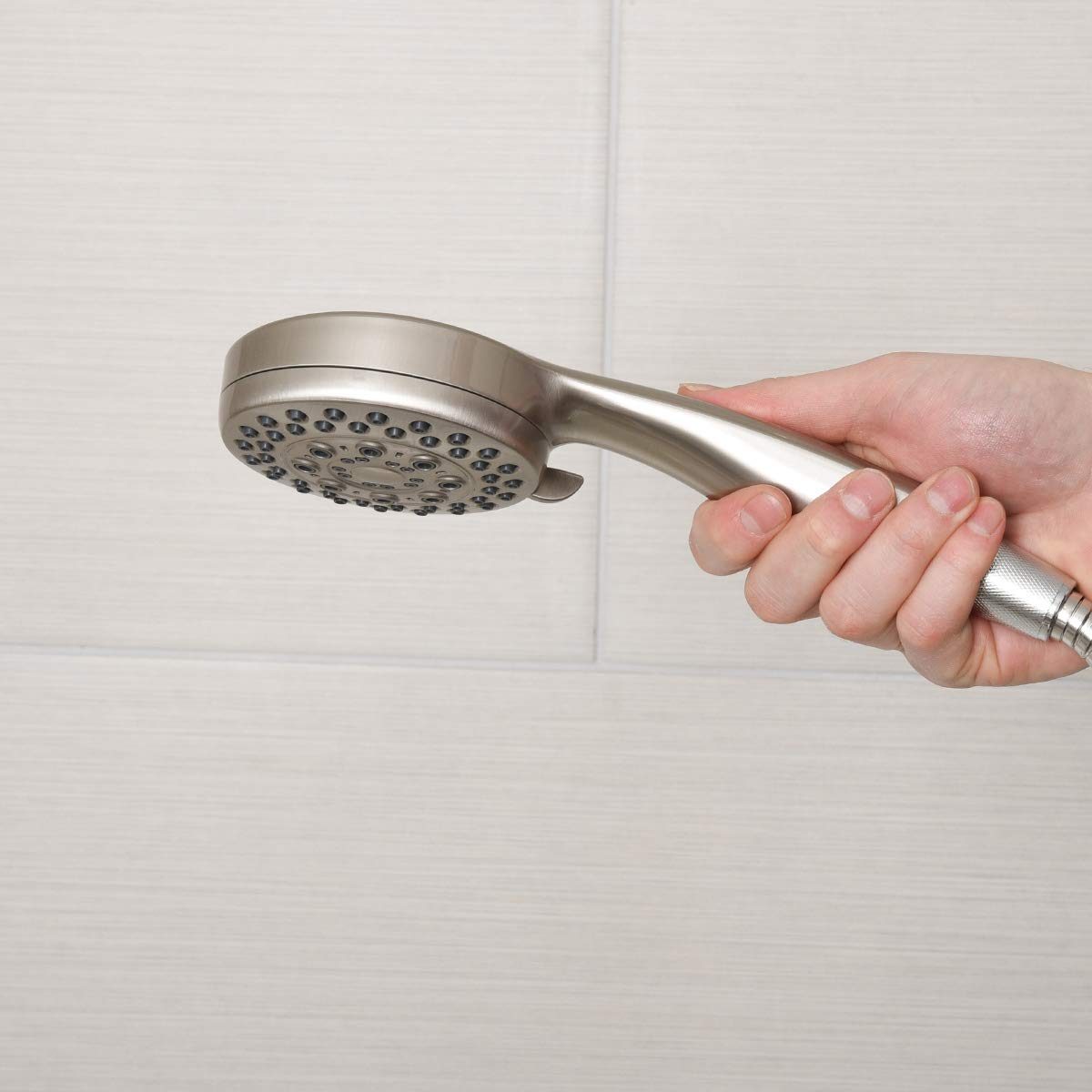AmazonBasics 5 Function Hand Shower Set - Satin Nickel