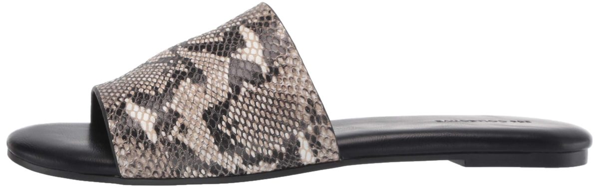 Amazon Brand - 206 Collective Women's Honn Leather Sandal, Black Snake Embossed, 8 B US