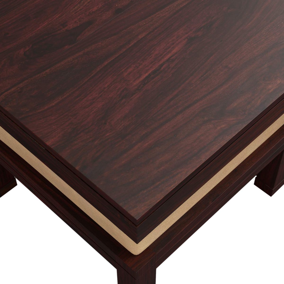 Amazon Brand - Solimo Andro Solid Sheesham Wood Coffee Table with 4 Stools (Mahogany Finish)