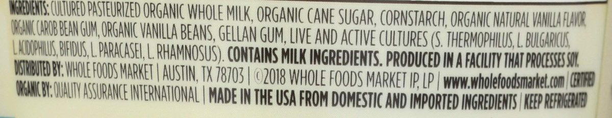 365 Everyday Value, Organic Greek Whole Milk Yogurt, Vanilla, 5.3 oz
