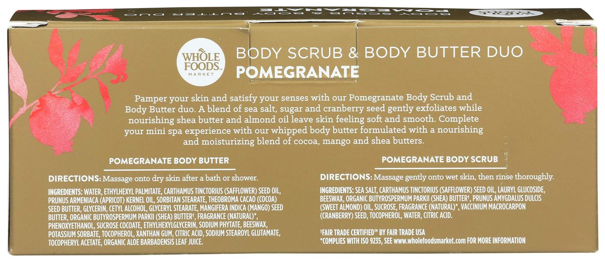 WHOLE FOODS MARKET Pomegranate Body Scrub & Whip Combo, 1 CT