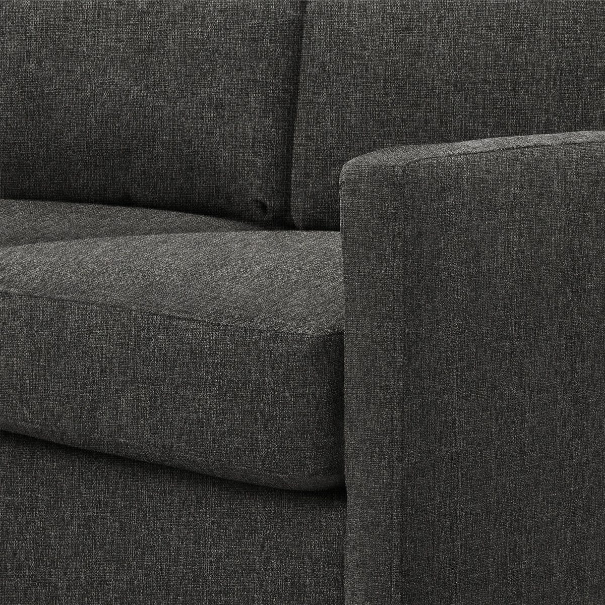 Amazon Brand – Rivet Edgewest Low Back Modern Sofa, 87"W, Charcoal Grey