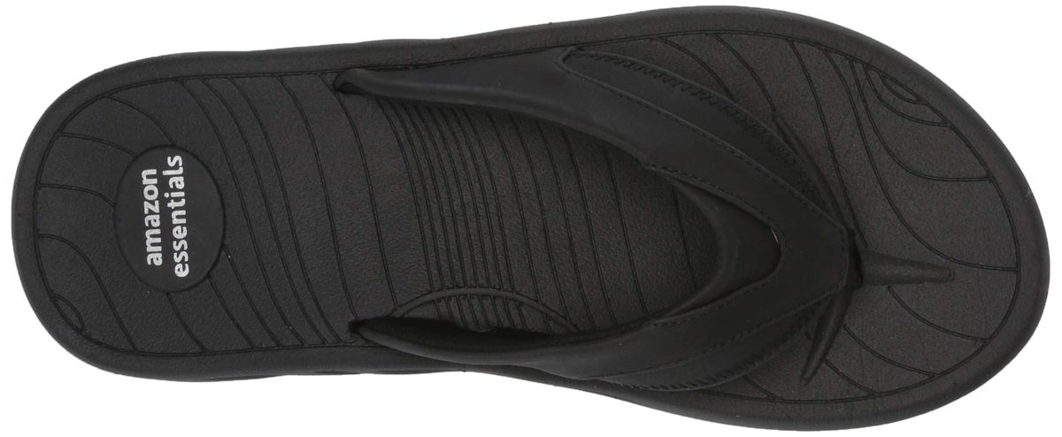 Amazon Essentials Men's Flip Flop Sandal, Black, 10 D US