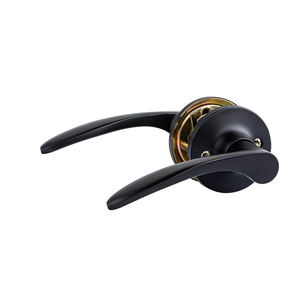 AmazonBasics Passage Door Lever, Curve, Matte Black