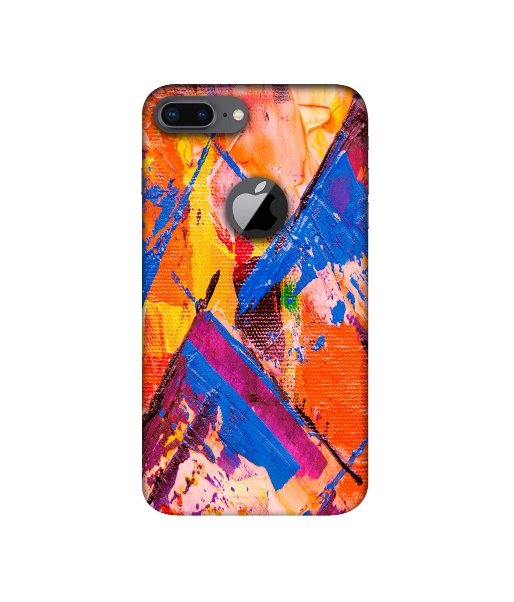Amazon Brand - Solimo Designer Barfi Shape Multicolor Texture 3D Printed Hard Back Case Mobile Cover for Apple iPhone 8 Plus (with Logo Cut)