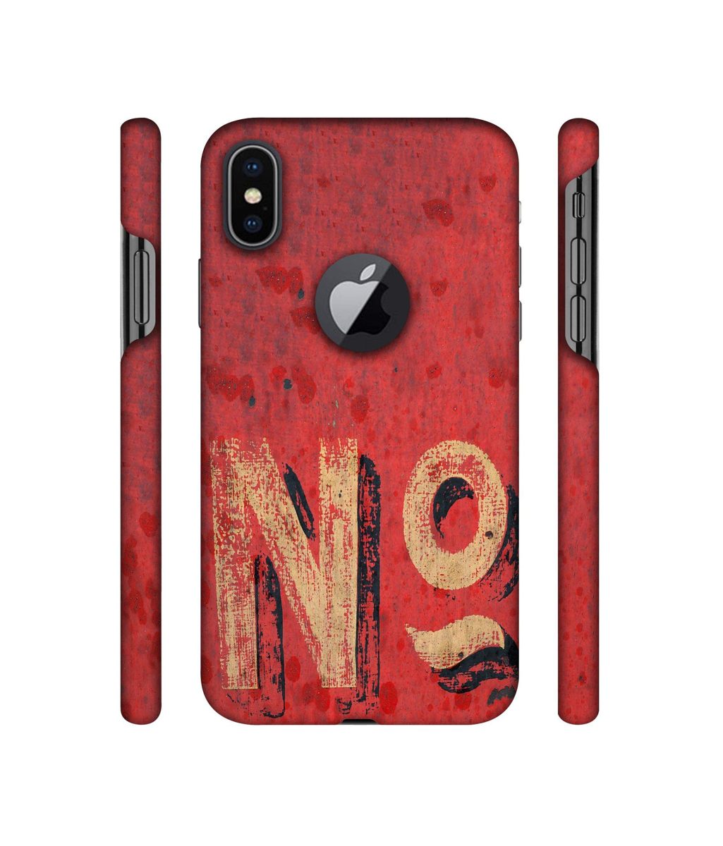 Amazon Brand - Solimo Designer No 3D Printed Hard Back Case Mobile Cover for Apple iPhone X (Logo Cut)