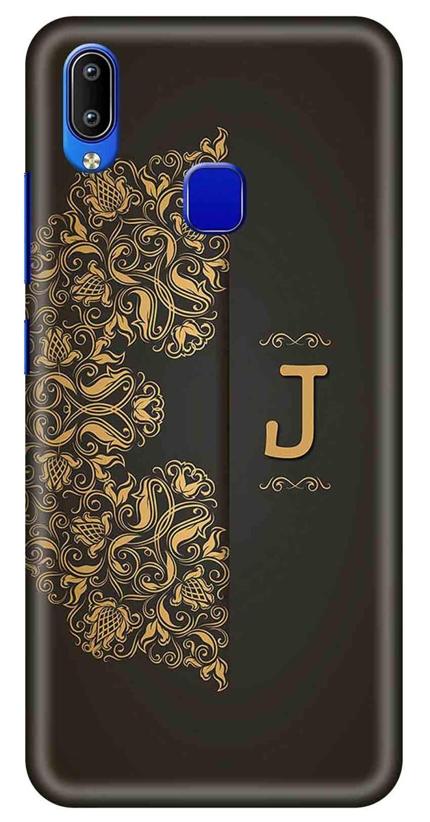 Amazon Brand - Solimo Designer Black Pattern Alphabet-J 3D Printed Hard Back Case Mobile Cover for Vivo Y93