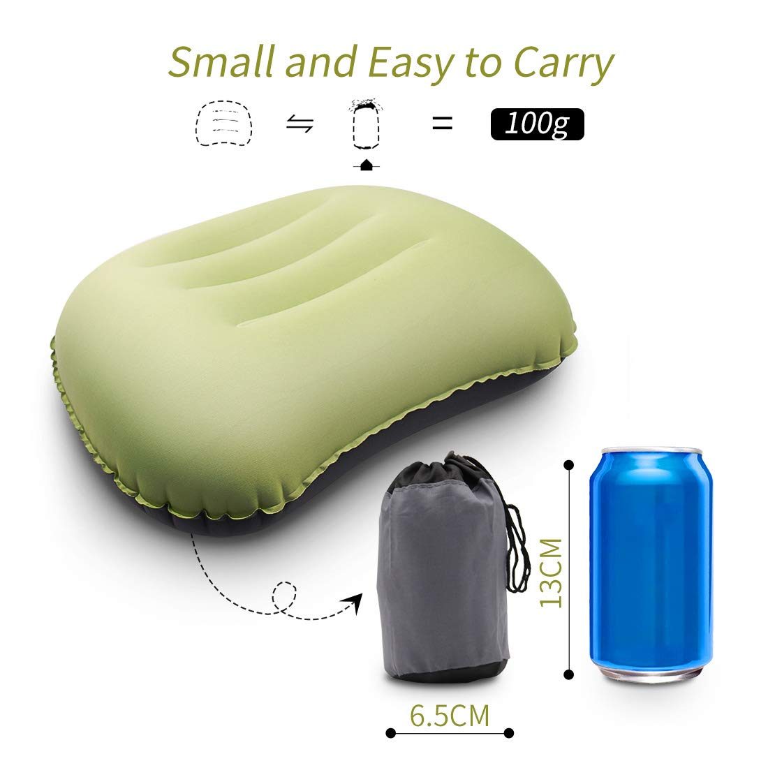 Eono by Amazon Camping Inflatable Travel Pillows for Camping Sleeping Travel Accessories Neck Support Pillow for Sleeping on Airplane Hotel Office and Bed