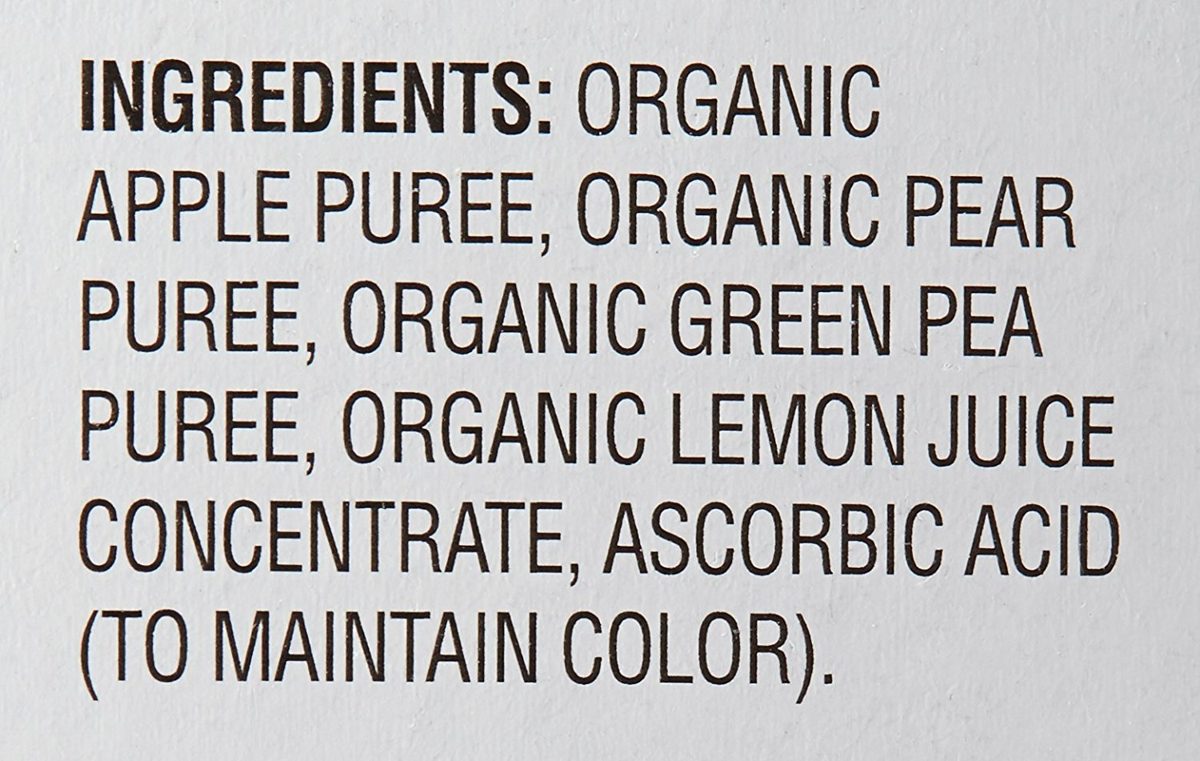 Amazon Brand - Mama Bear Organic Baby Food Pouch, Stage 2, Apple Pear Green Pea, 4 Ounce Pouch