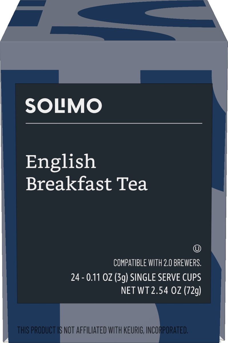 Amazon Brand - 24 Ct. Solimo Tea Pods, English Breakfast, Compatible with 2.0 K-Cup Brewers & 24 Ct. Solimo Hot Cocoa Pods, Milk Chocolate Flavored, Compatible with 2.0 K-Cup Brewers