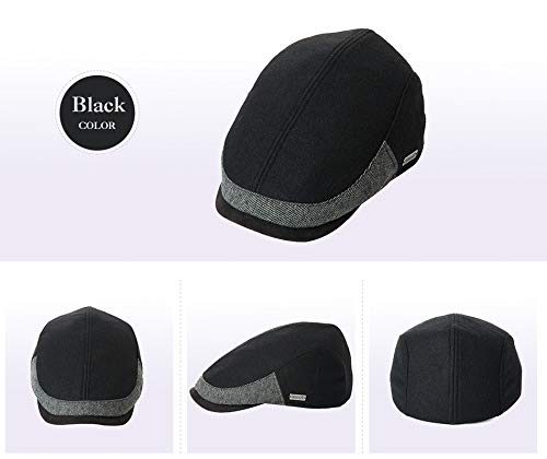Jeff & Aimy Men's Vintage Flat Ivy Newsboy Hat Sunmmer Hunting Golf Breathable Black Cap