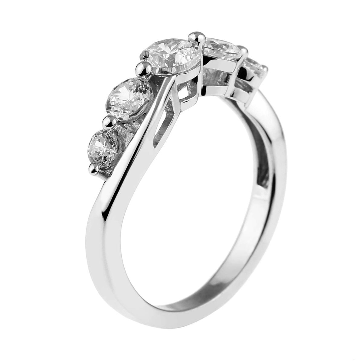 [Find] Amazon Collection roziumumekkisuta-ringusiruba-kuriaraundo 5 Stone Ring, Size 11