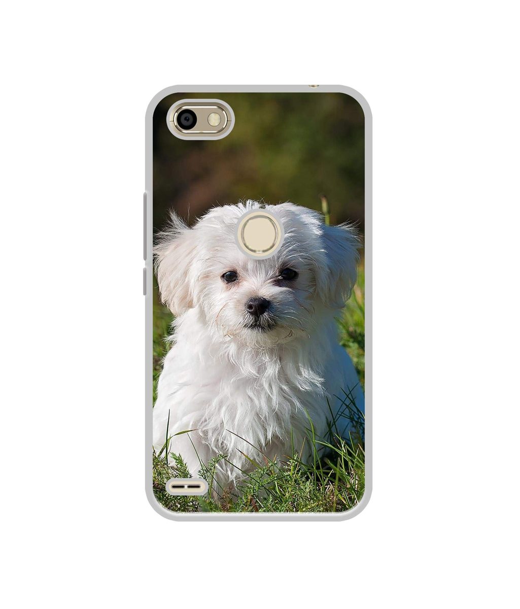 Amazon Brand - Solimo Designer White Dog UV Printed Soft Back Case Mobile Cover for Itel S21