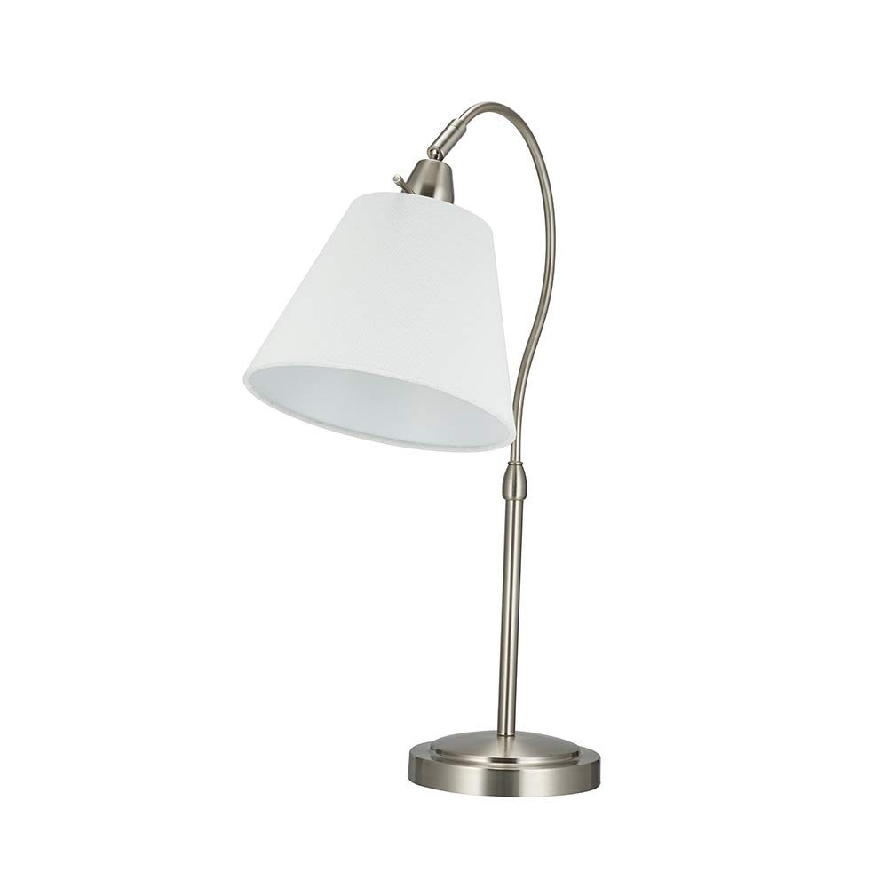 Amazon Brand – Ravenna Home Curvy Table Desk Lamp with LED Light Bulb, 22.5"H, Brushed Nickel