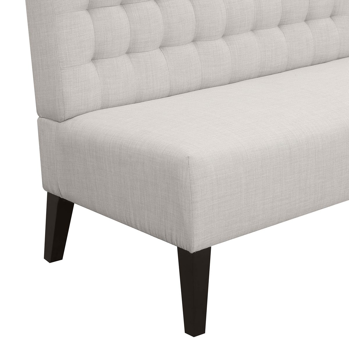 Amazon Brand – Ravenna Home Rai Tufted Arched Armless Loveseat Bench Settee, 52"W, Light Grey