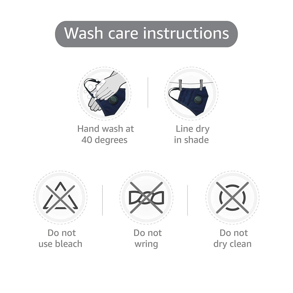 Amazon Brand - Solimo Reusable N99 Anti-Pollution Mask with 2 Filters, Large
