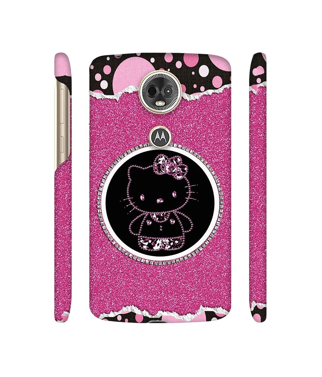 Amazon Brand - Solimo Designer Kitty With Glitter 3D Printed Hard Back Case Mobile Cover for Motorola Moto E5 Plus