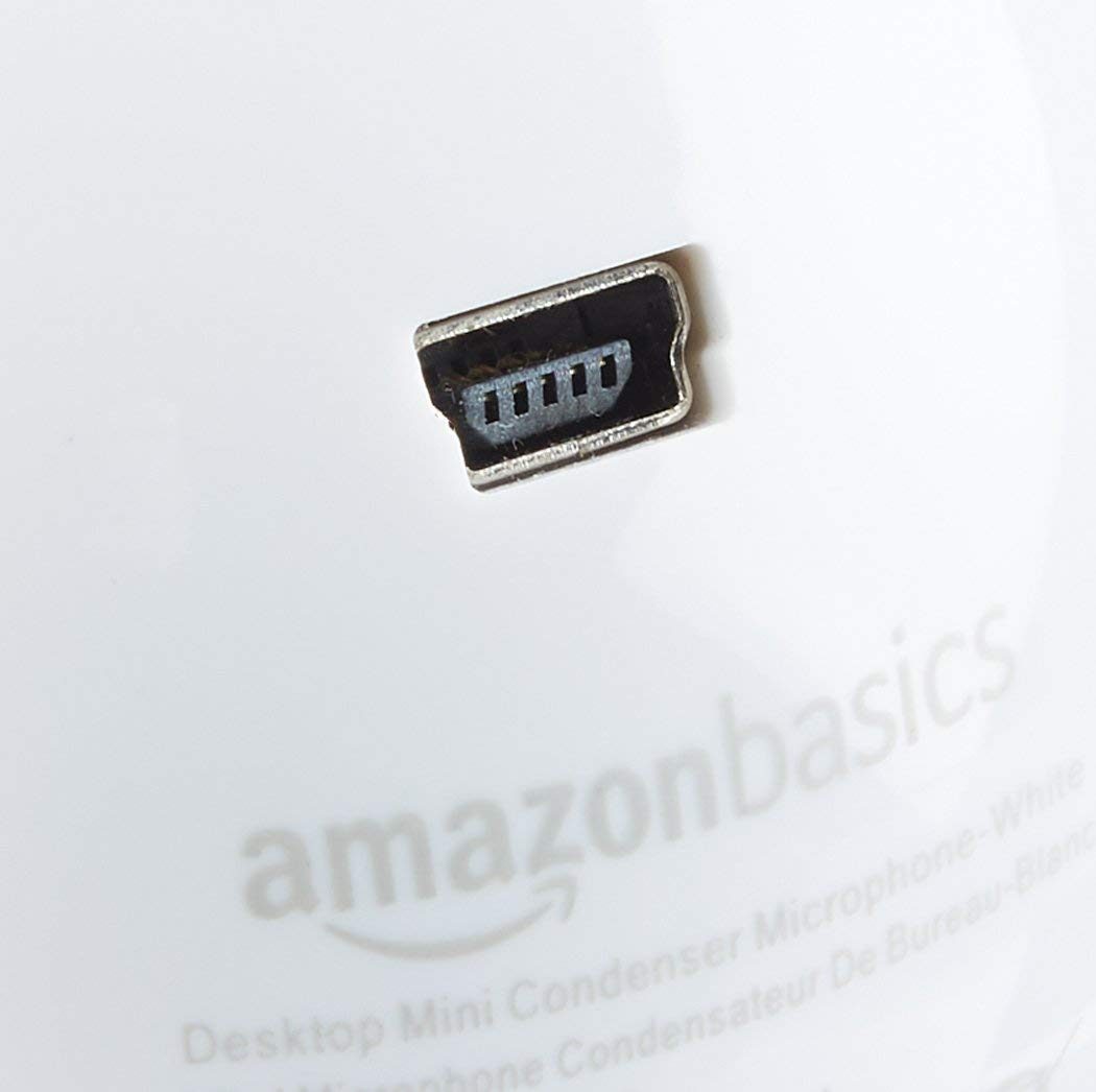 AmazonBasics Desktop Mini Condenser Microphone With Tripod - White (Renewed)