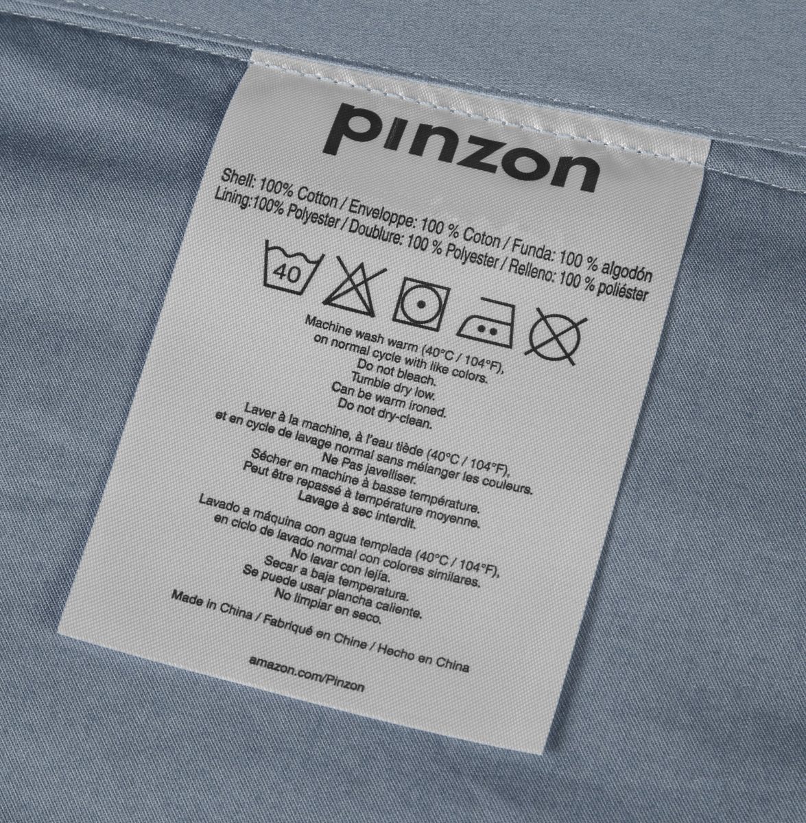 AmazonBasics Pinzon pinch pleat duvet cover set-155x200cm/50x80cmx2, Pewter