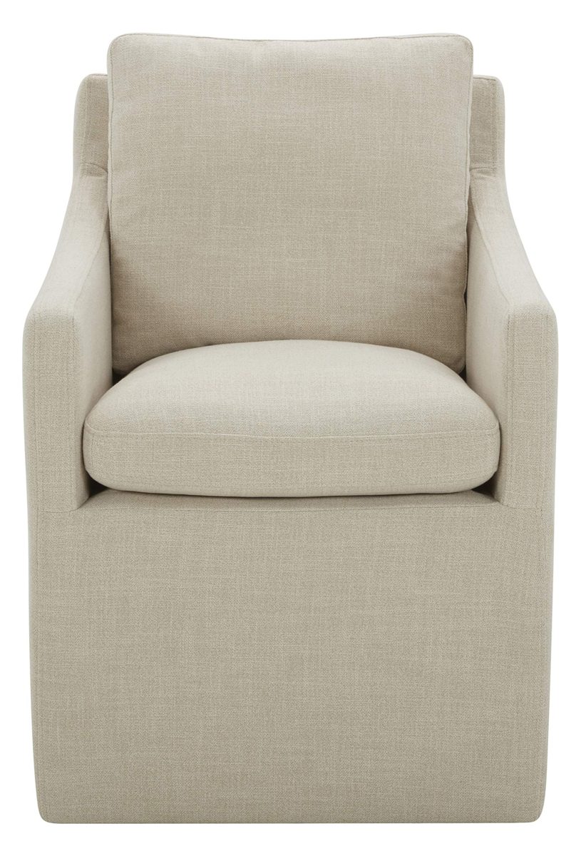Amazon Brand – Stone & Beam Vivianne Modern Upholstered Dining Chair with Casters, 24.4"W, Linen