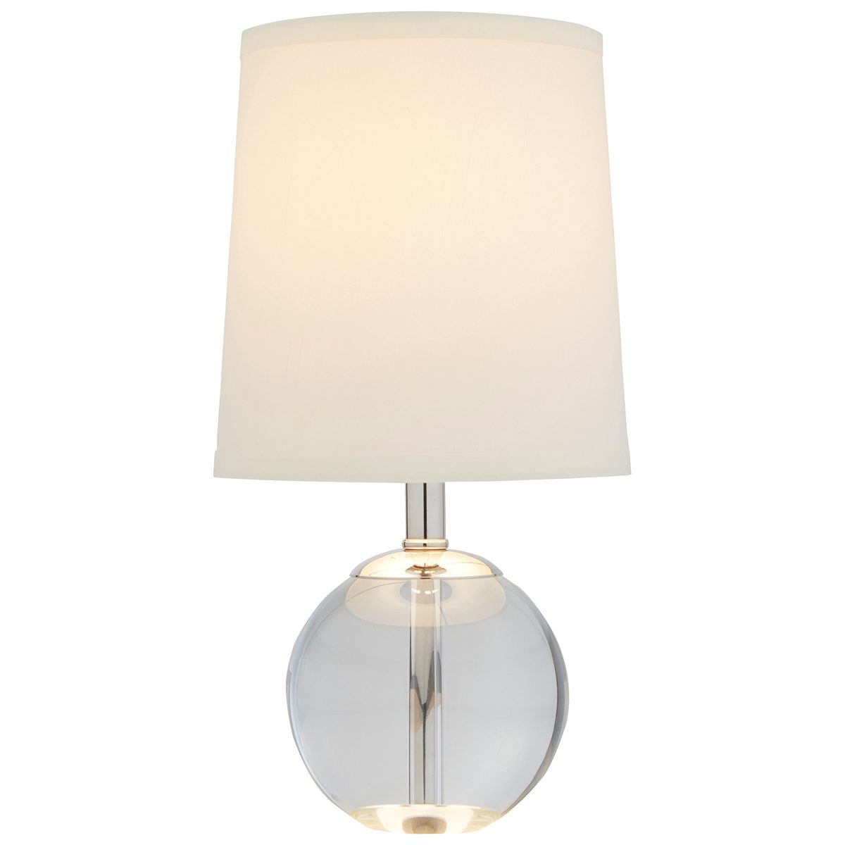 Amazon Brand – Stone & Beam Modern Round Glass Table Desk Lamp With Light Bulb And White Shade - 7 x 7 x 14 Inches