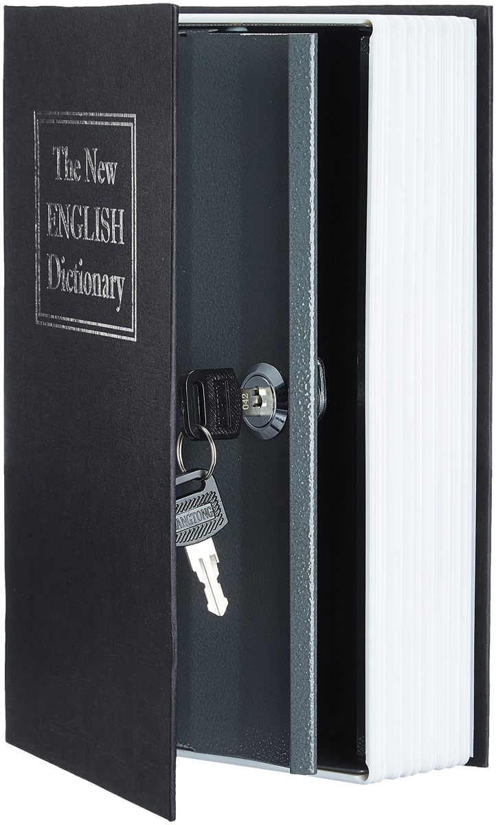 AmazonBasics Book Safe - Key Lock, Black