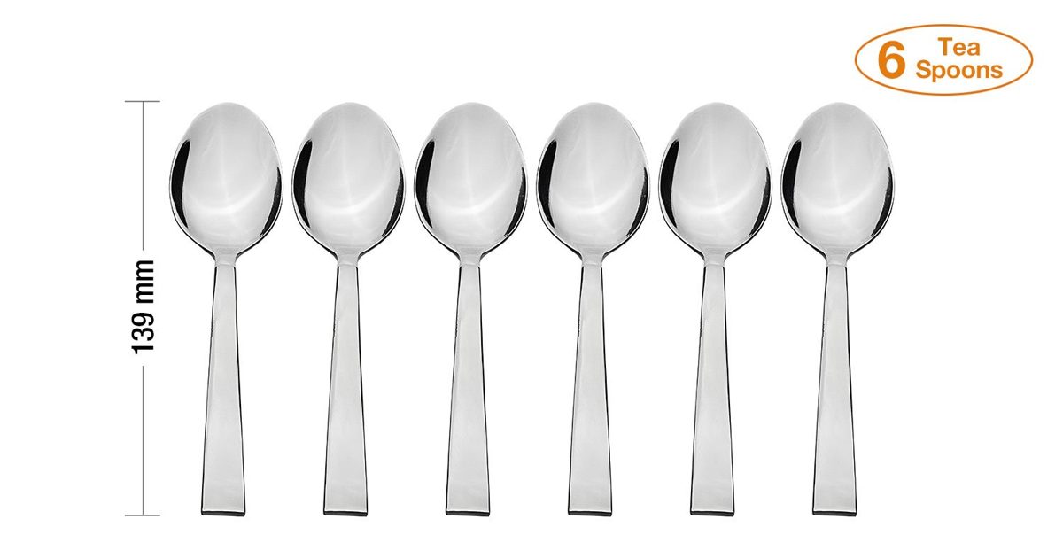 Amazon Brand - Solimo 24 Piece Stainless Steel Cutlery Set, Classique (Contains: 6 Table Spoons, 6 Tea Spoons, 6 Forks, 6 Fruit Forks), Silver