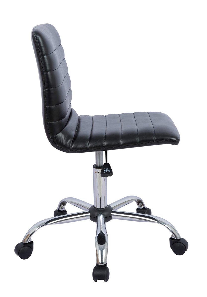 AmazonBasics Modern, Low-Back, Adjustable, Swivel, Armless Office Task Desk Chair with Casters, Black