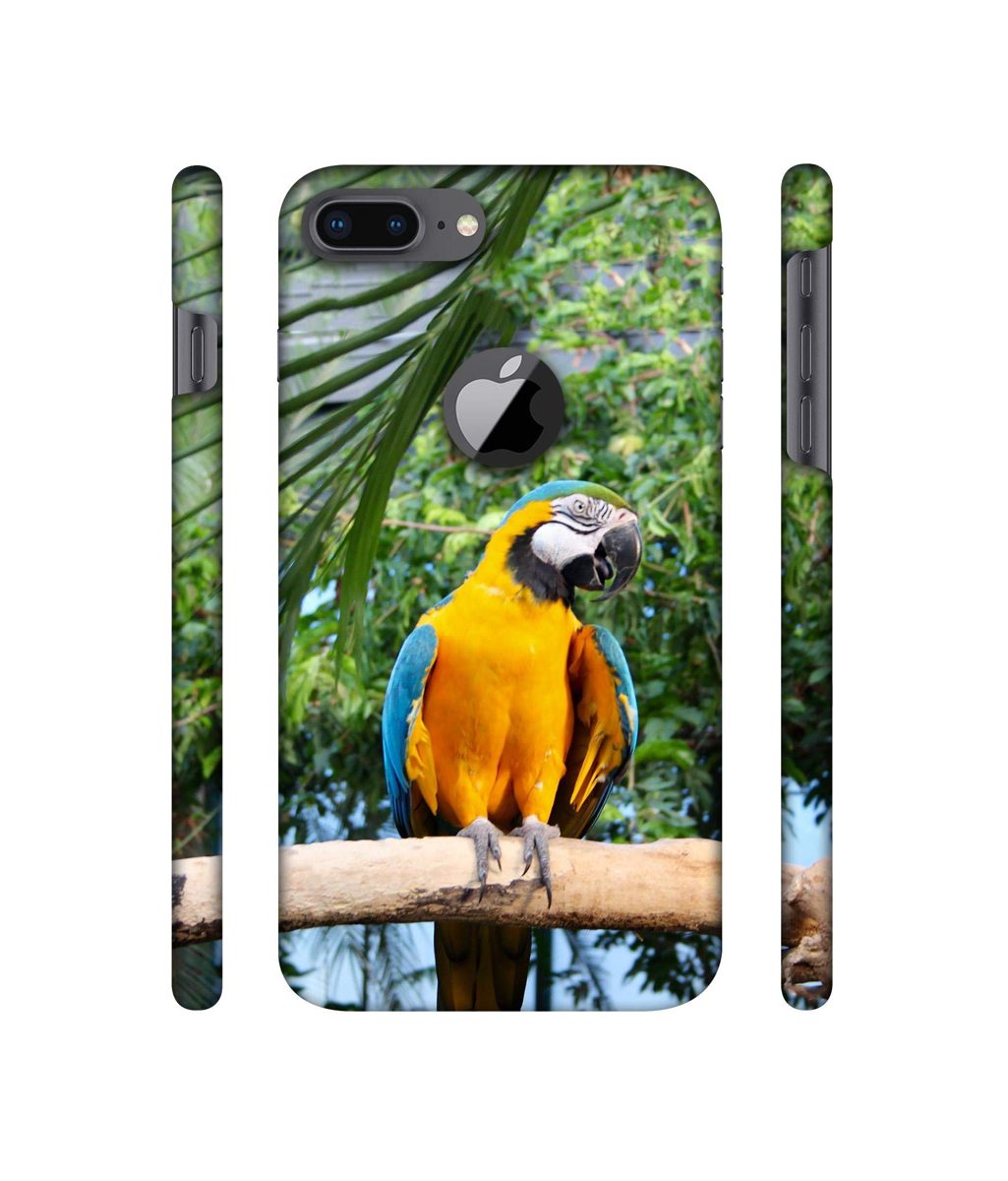 Amazon Brand - Solimo Designer Macaw Bird 3D Printed Hard Back Case Mobile Cover for Apple iPhone 8 Plus (with Logo Cut)