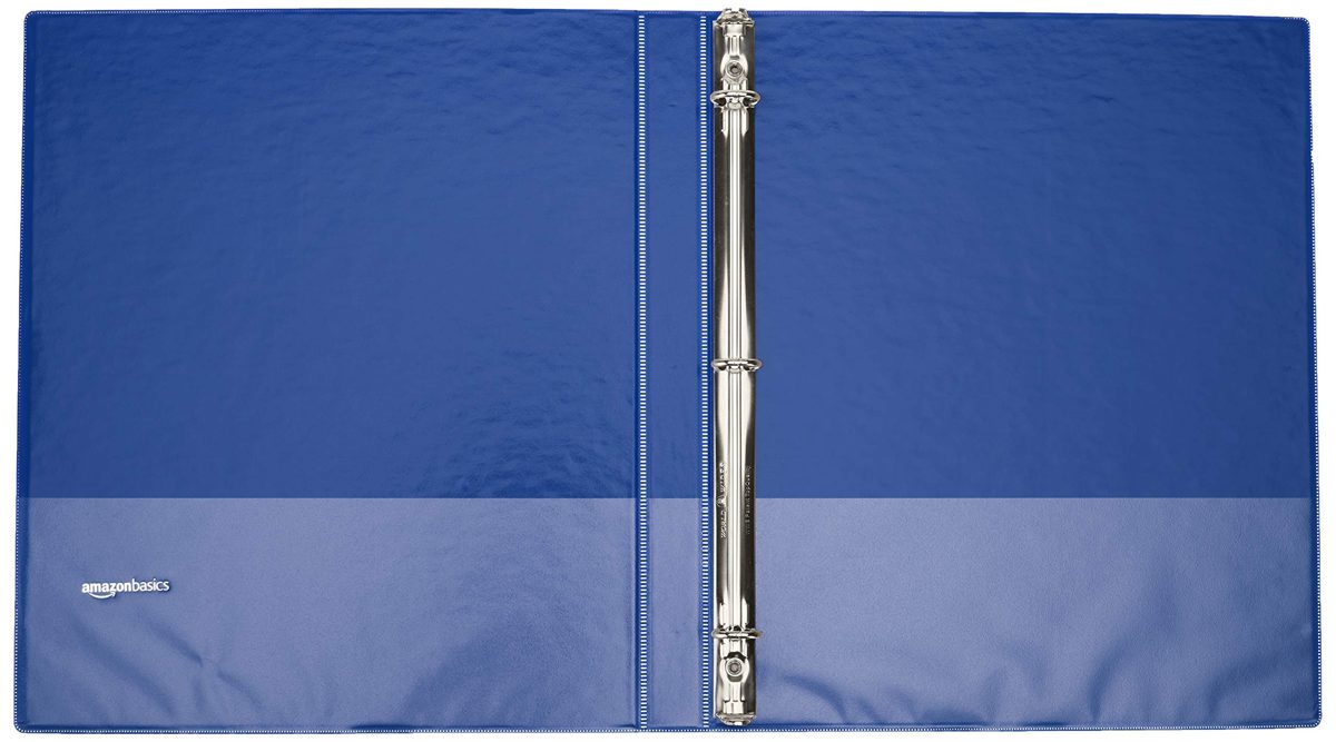 AmazonBasics 1/2" Round Ring Binder, Blue, View, 12-Pack (Renewed)