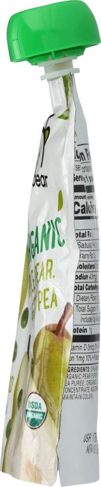 Amazon Brand - Mama Bear Organic Baby Food Pouch, Stage 2, Apple Pear Green Pea, 4 Ounce Pouch