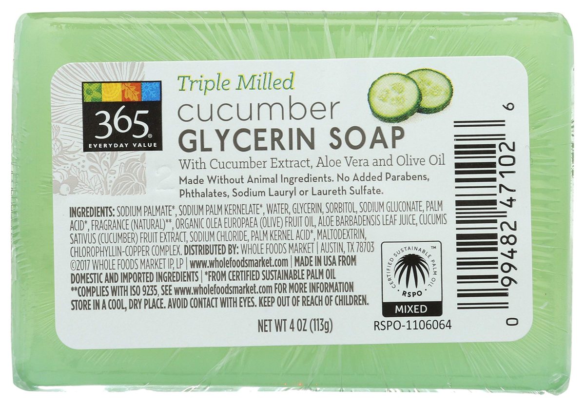 365 EVERYDAY VALUE Cucumber Glycerin Soap, 4 OZ