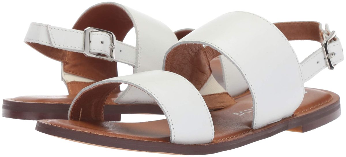 Amazon Brand - 206 Collective Women's Cedar Casual Double Band Sandal, White Leather, 12 B US