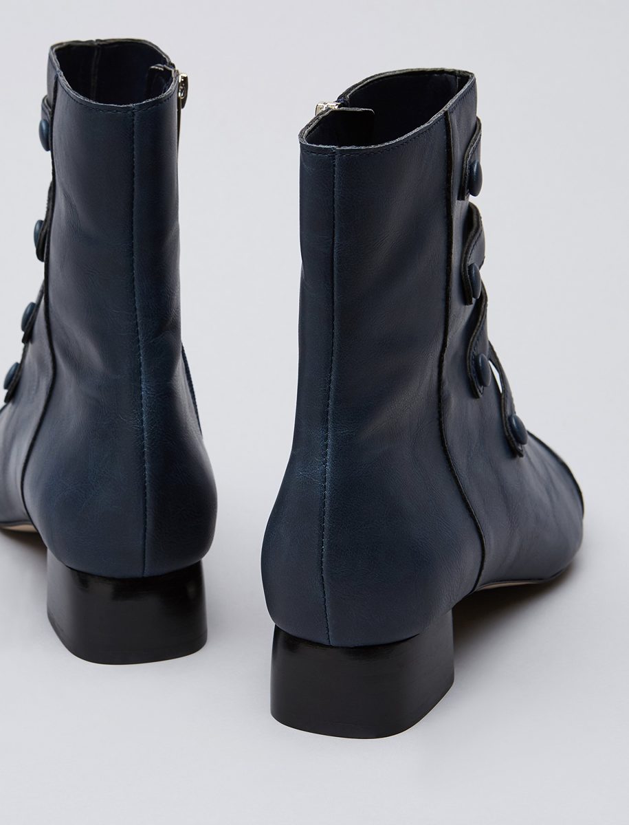 Amazon Brand - find. Women’s Boots Ankle Block Heel Pointed toe Blue US 9.5